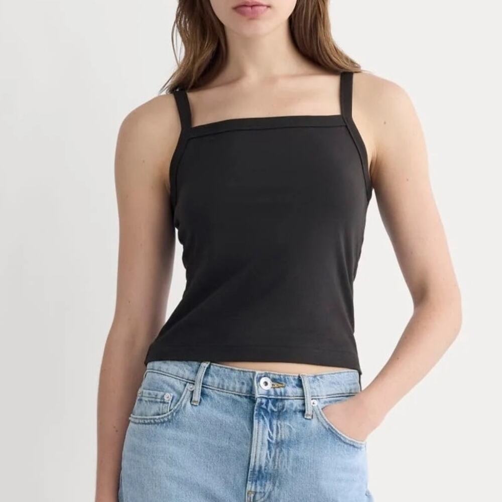 Everlane The Essential Square Neck Tank Black Size Small NWT